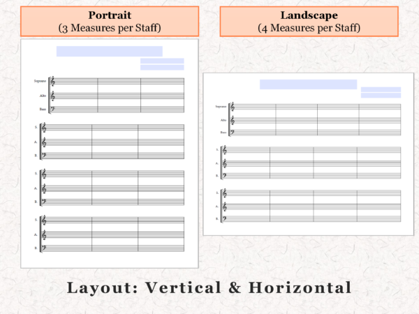 SAB Choir - Printable Blank Sheet Music Paper PDF 04