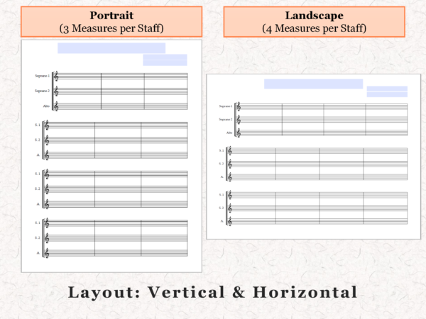 SSA Choir - Printable Blank Sheet Music Paper PDF 04